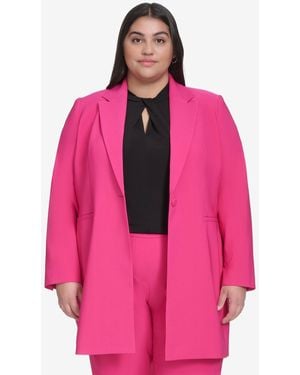 DKNY Plus Size Topper Jacket - Pink