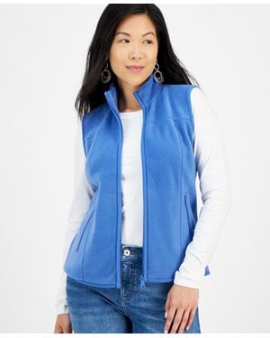 Style & Co. Petite Polar Fleece Vest - Blue