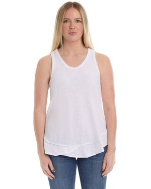Wilt Shrunken Mock Hem Shirttail Tank - White