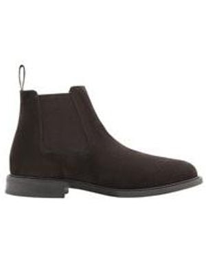 Mango Botin Monovar Chelsea Round Toe Boots - Black