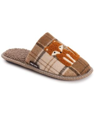 Muk Luks Punch Needle Fall Halloween Novelty Scuff Slipper - Brown