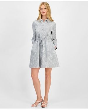 Sam Edelman Floral Stripe Shirtdress - Gray
