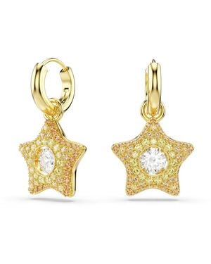 Swarovski Crystal Star Drop Earrings - Metallic
