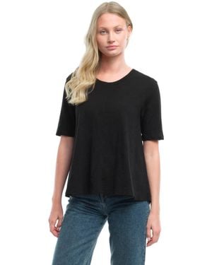 Wilt Clothing Elbow Sleeve Trapeze Top - Black