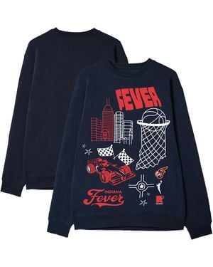 round21 And Indiana Fever Wallpaper Pullover Sweatshirt - Blue