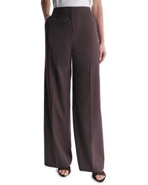 BCBGMAXAZRIA High-rise Wide-leg Full-length Pants - Brown