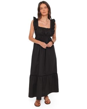 Petal & Pup Danity Square Neck Tiered Maxi Dress - Black