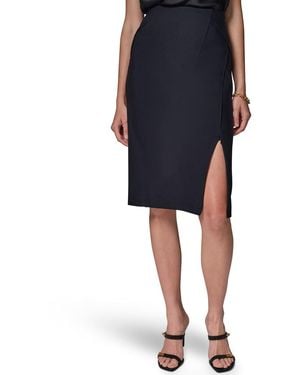 Donna Karan Zip-slit Pencil Skirt - Brown