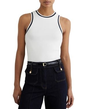 Reiss Matilda Contrast Trim Vest - White