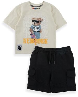 Sovereign Code Boys' 2t-7 Simon Nelson Short-sleeve T-shirt And Shorts - White