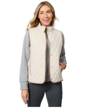 Free Country Cirrus Diamond Quilted Button Down Vest - Natural