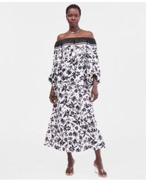 INC International Concepts Printed Off The Shoulder Blouse Skirt Macys Exclusive - White