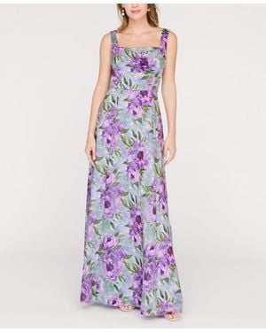 JS Collections Jordana Square Neck A-line Gown - Purple