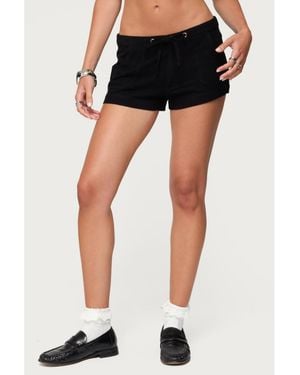 Edikted Hollis Linen Look Shorts - Black