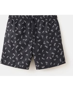 Mango Printed Drawstring Swimsuit - Black