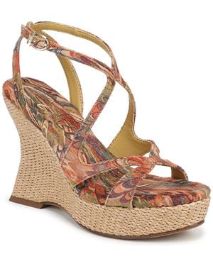 Circus by Sam Edelman Trina Woven Platform Wedge Sandals - Metallic