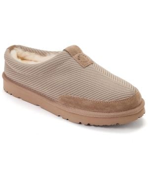 Dearfoams Fireside By Grafton Sport Knit Water Repellent Twill Clog Slippers - Brown