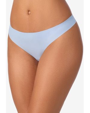 DKNY Litewear Cut Anywear Logo Thong Underwear-dk5026 - Blue