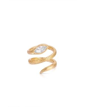 Ettika Plated Marquise Coiled Ring - White