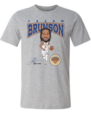 500 Level Jalen Brunson New York Knicks Hardwood Comic T-shirt - Gray