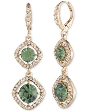Givenchy Pave & Round Crystal Halo Double Drop Earrings - Green