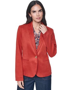Tommy Hilfiger Short One-button Faux Suede Blazer - Red
