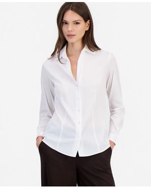 Anne Klein Button-front Long-sleeve Shirt - White