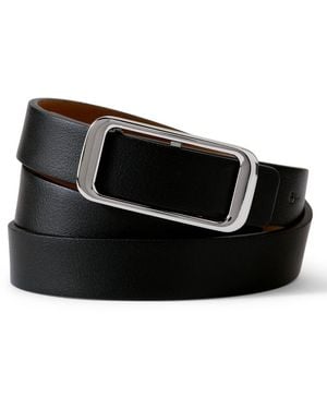 Lands' End Faux Leather Classic Skinny Belt Set - Black