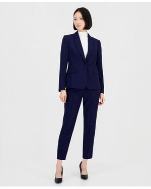Tahari One-button Pantsuit Set - Blue