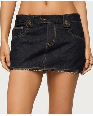 Edikted Noura Denim Mini Skirt - Black