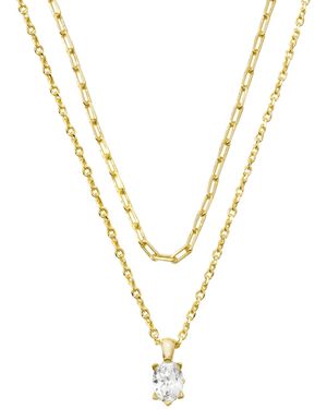 Kendra Scott Cailin Cubic Zirconia Layered Multi Strand Necklace - Metallic