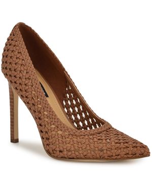 Nine West Tatiana Stiletto Pointy Toe Dress Pumps - Brown