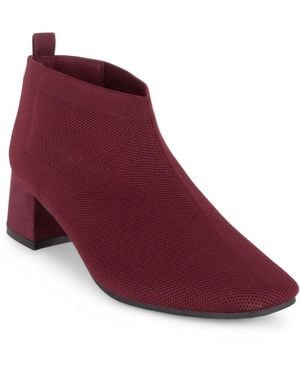Tahari Corniche Knit Ankle Boots - Red