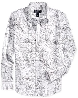 American Rag Men's Topographical-map-print Long-sleeve Shirt, Only At Macy's - White