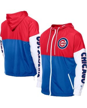 KTZ Royal/red Chicago Cubs Color Block Full-zip Hoodie Windbreaker Jacket - Blue