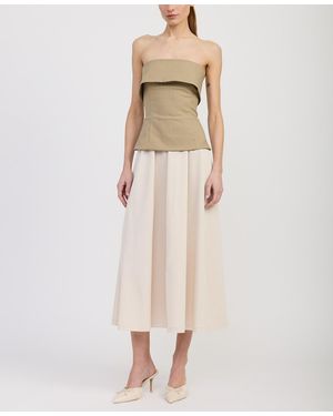 En Saison Arden Mixed Media Strapless Sleeveless Dress - Natural