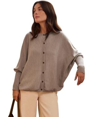 Celtic & Co. Fine Knit Merino Cardigan - Brown