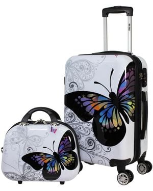 World Traveler 2-piece Hardside Carry-on Spinner luggage Set - White