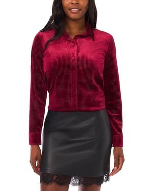 Vince Camuto Sequin Button Front Shirt - Red