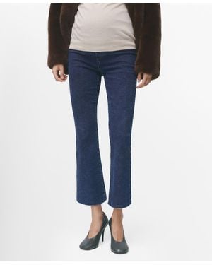 Mango Maternity Flared Cropped Jeans - Blue