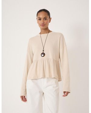 Hush Sana Peplum Jersey Top - Natural