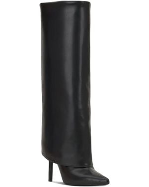 INC International Concepts Skylar Fold Over Cuffed Dress Boots Created For Macys Regular Wide Calf - Black