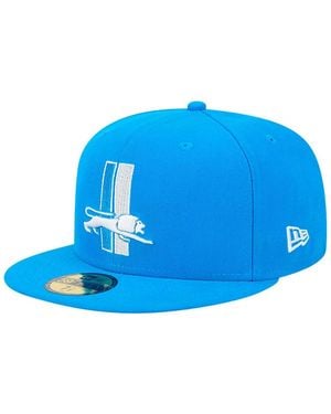KTZ Detroit Lions Omaha Throwback 59fifty Fitted Hat - Blue