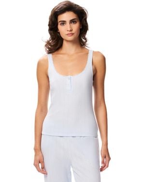 Gap Pointelle Lace Trim Tank Top - White