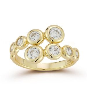 Rachel Zoe 14k Plated Sterling Silver Graduated Bypass Ring - Metallic