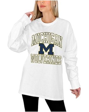 Gameday Couture Michigan Wolverines Mind Games Oversized Long Sleeve T-shirt - White