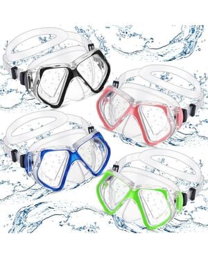 Gnuadz 4pc Diving Mask Tempered Glass Snorkel Gear - Multicolor