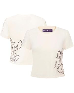 FREEZE MAX Lilo And Stitch Nose Kiss Baby Doll T-shirt - Natural