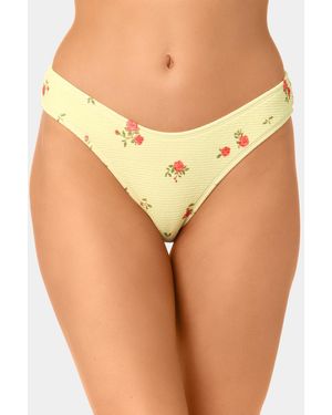 California Waves Solid Popcorn Scrunch Low-rise Scoop Swim Bottoms - Multicolor