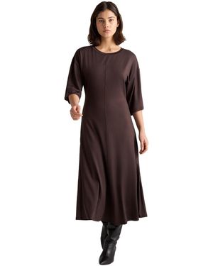 Residus Gertie A-line Relaxed Jersey Midi Dress - Brown